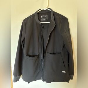 FIGS- BELLERY SCRUB JACKET- BLACK SIZE SMALL